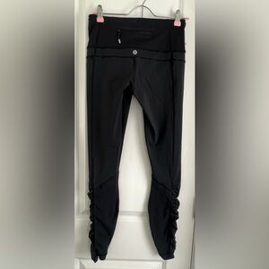 Lululemon Full length black ruched leggings size 6
